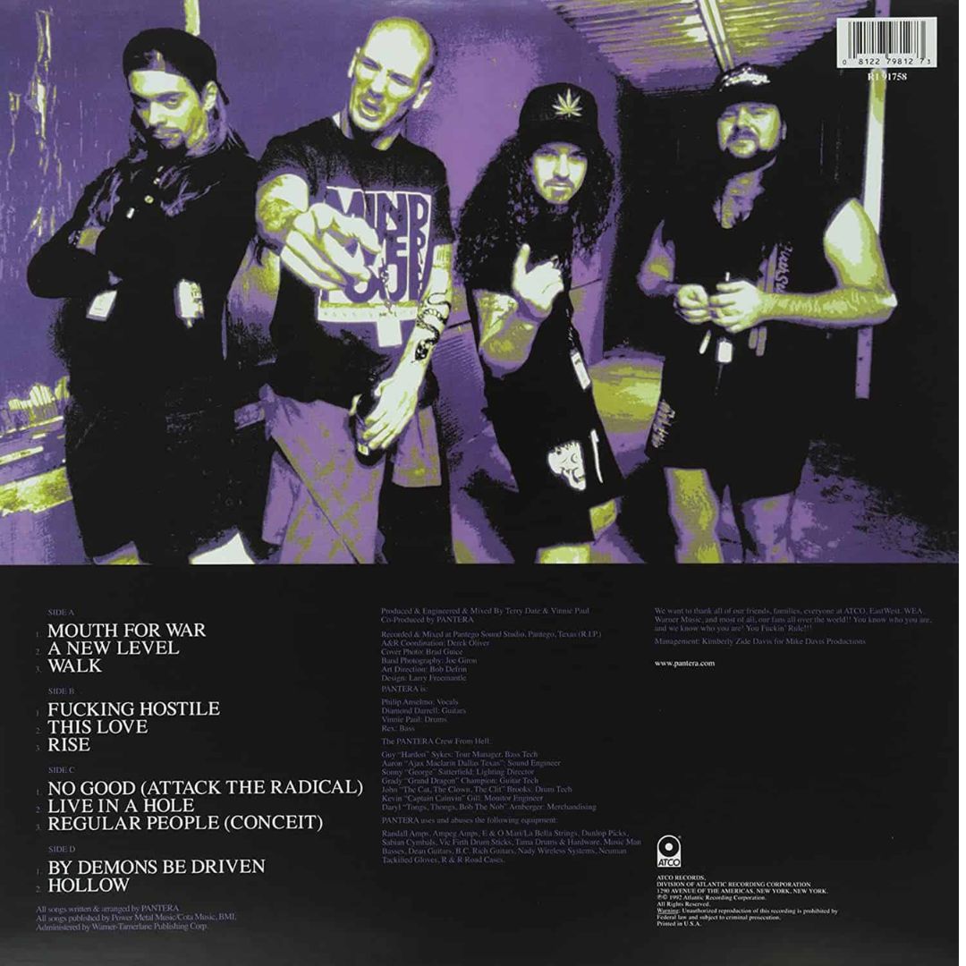 Pantera - Vulgar Display Of Power (Limited Edition Black Gray Vinyl) - LP