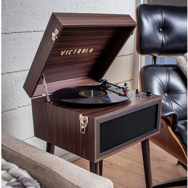 Victrola VTA-75-ESP Liberty 5-in-1 Turntable Music EntertainmentCenter with Bluetooth Wireless FM Radio USB Recorder Wood (Espresso)