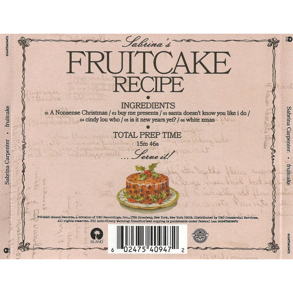 Sabrina Carpenter - Fruitcake - CD