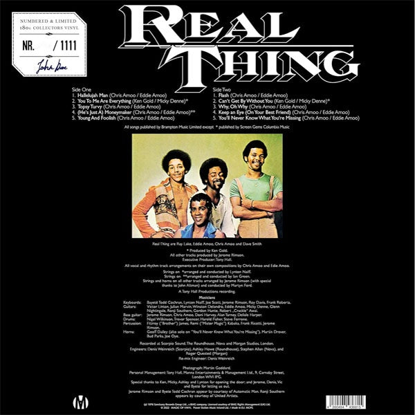 The Real Thing - Real Thing (Limited Edition & Numbered, Orange Marbled Vinyl) - LP