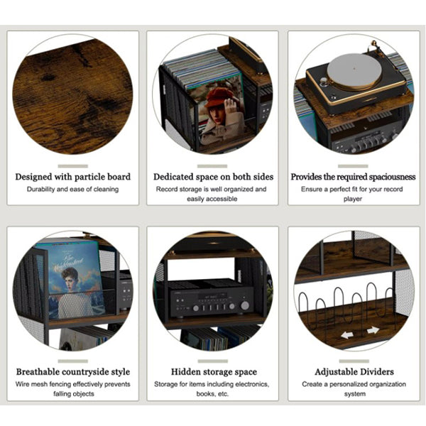 Echo Audio - Vinyl Record & Player Holder (Records & Player Display Stand)