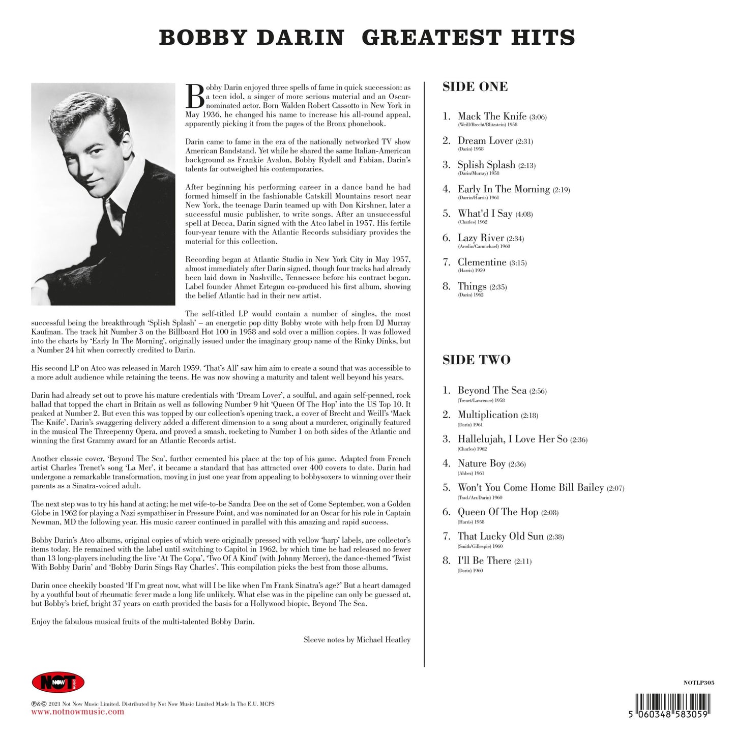 Bobby Darin – Greatest Hits (Red Colored Vinyl) - LP