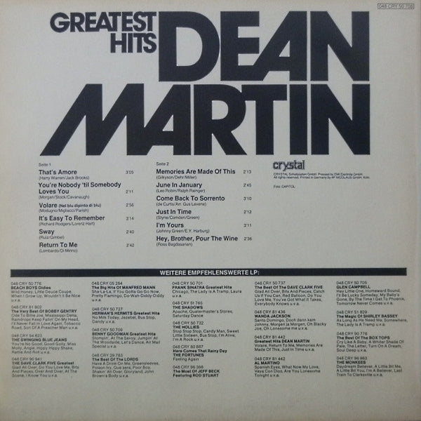 Dean Martin - Greatest Hits - LP (Used Vinyl)