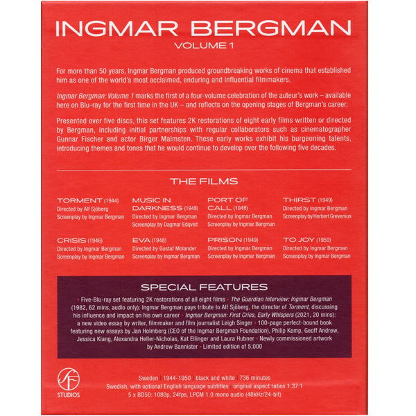 Ingmar Bergman - Volume 1 (Limited Edition 5 Disc) - Blu-Ray. Shop now online in uae