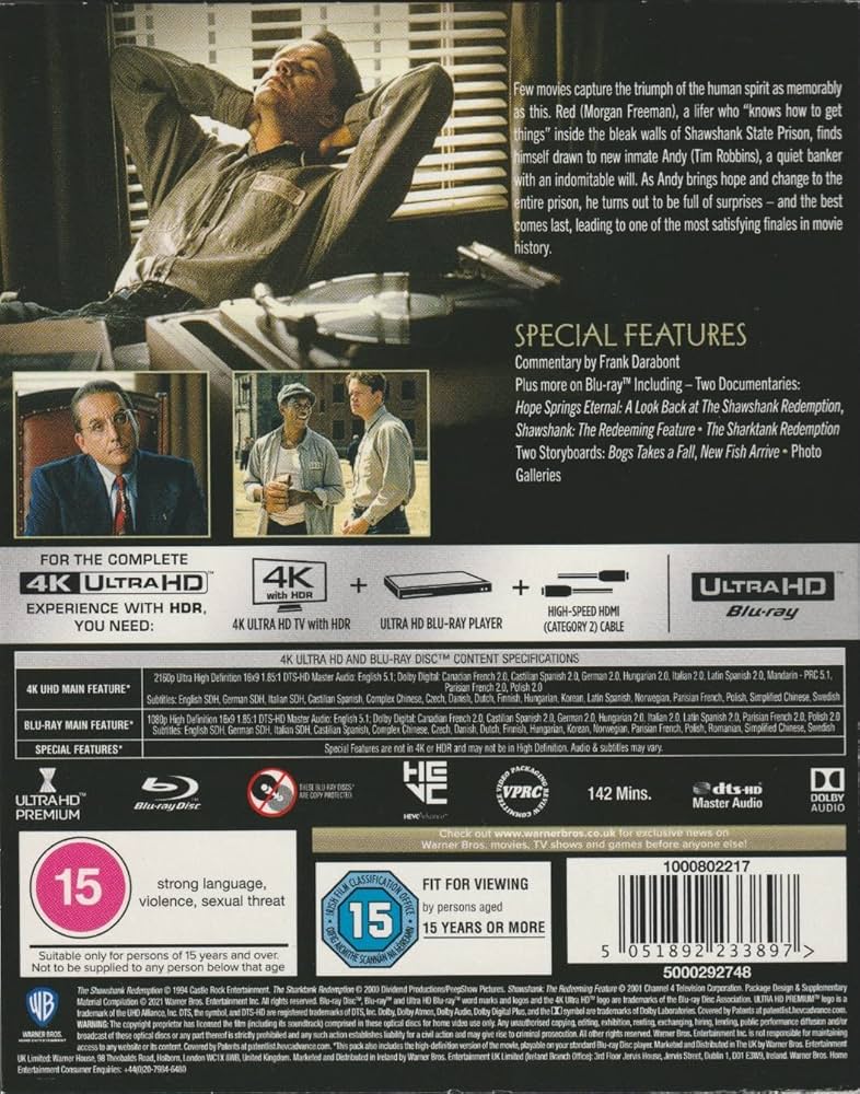 Shawshank Redemption - Blu Ray 4K