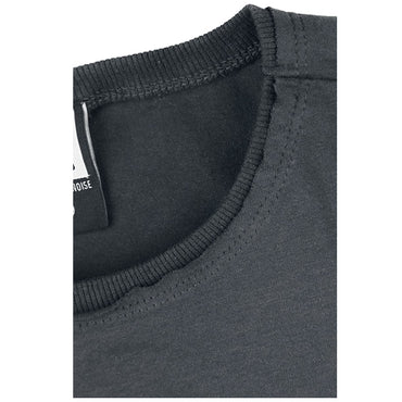 BEATLES - Beatles Logo Amplified Vintage Charcoal T Shirt