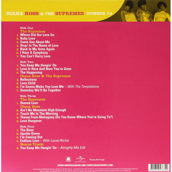 Diana Ross & The Supreme's - No.1's - 2LP
