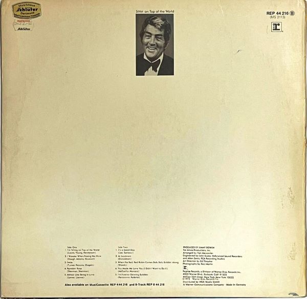Dean Martin - Sittin' on Top Of The World - LP (Used Vinyl)