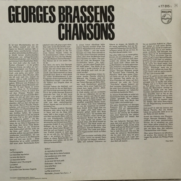 George Brassens - Chansons - LP (Used Vinyl)