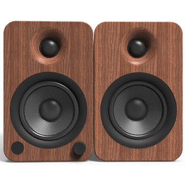 Kanto YU4WALNUT Bluetooth Powered Speakers - 140 Watts - Phono Preamp (Walnut)