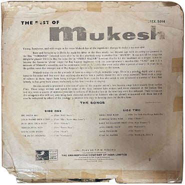 Mukesh – The Best Of - LP(Used Vinyl)