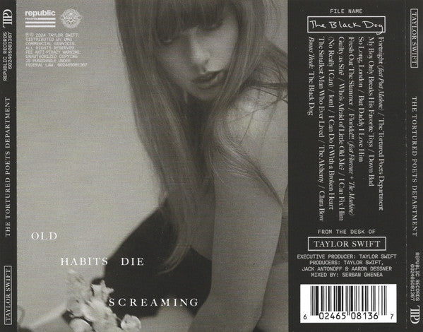 Taylor Swift - The Tortured Poets Department - The Black Dog - CD
