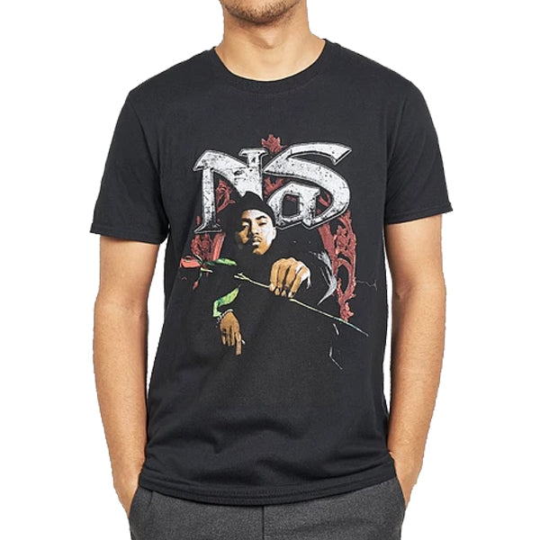 Nas - Tshirt Red Rose - Black. Shop now online in UAE