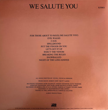 AC/DC - For Those About To Rock (We Salute You) (Gatefold, Embossed) - LP (Used Vinyl)