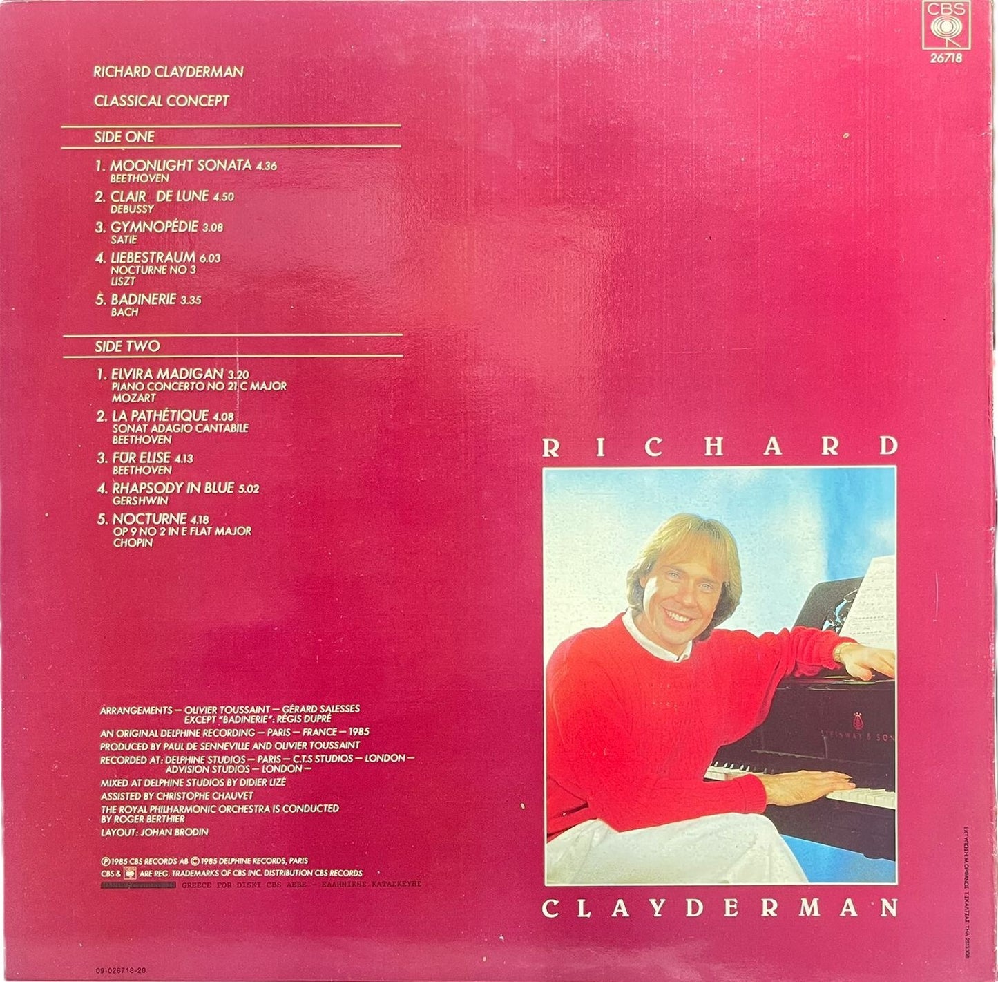 Richard Clayderman And The Royal Philharmonic Orchestra Of London - Classical Concept - LP (Used Vinyl)