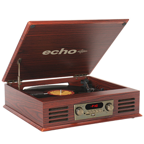 Echo Audio Turntable Player with Built in Speakers (Legend) - Walnut
