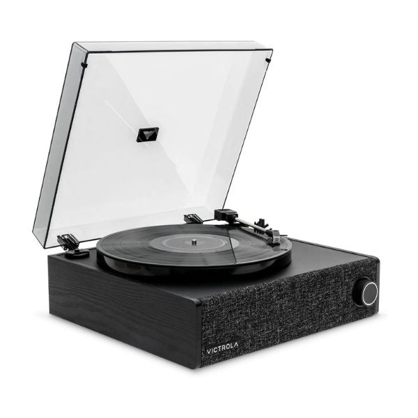 Victrola VTA-78 Eastwood LP Vinyl Record Player Bluetooth Speaker 3 Speed Turntable 12" Platter AT-3600L Moving Magnet Catridge Bluetooth Streaming RCA 3.5mm Output (Black)