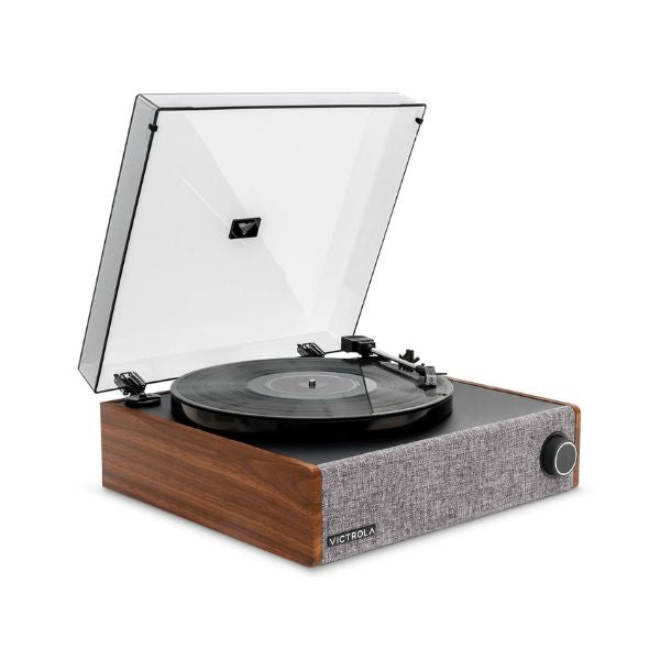 Victrola VTA-78 Eastwood LP Vinyl Record Player Bluetooth Speaker 3 Speed Turntable 12" Platter AT-3600L Moving Magnet Catridge Bluetooth Streaming RCA 3.5mm Output (Walnut)