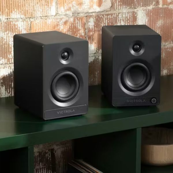 Victrola Tempo Bookshelf Speakers (VPS-400-BLK-INT)