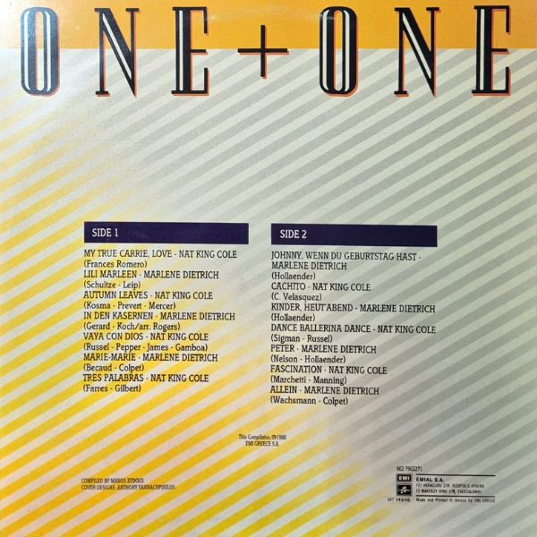 Nat King Cole, Marlene Dietrich – One + One - LP (Used Vinyl)