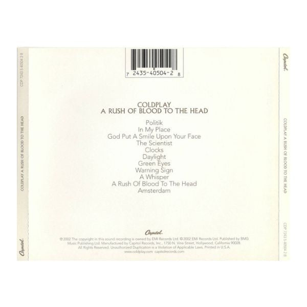 Coldplay - A Rush Of Blood To The Head - CD