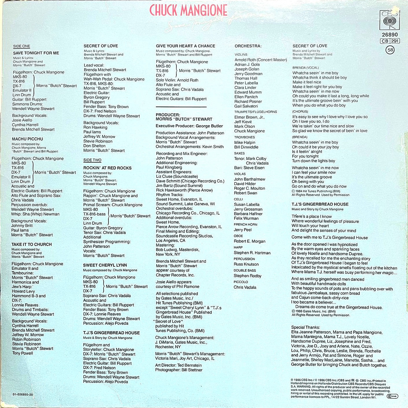 Chuck Mangione - Save Tonight For Me - LP (Used Vinyl)