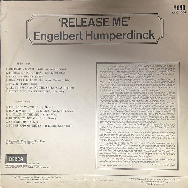 Engelbert Humperdinck - Release Me - LP (Used Vinyl)