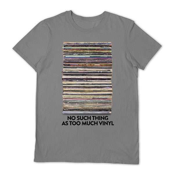 VINYL JUNKIE - Too Much Vinyl Grey T-Shirt