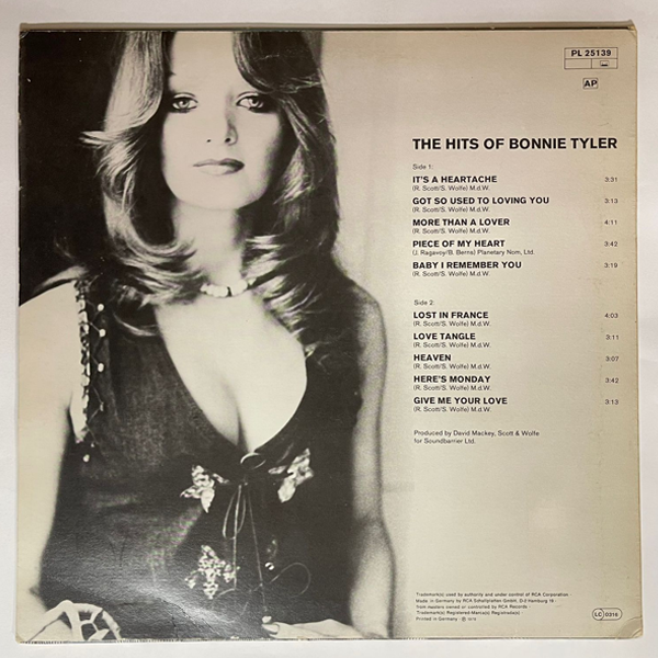 Bonnie Tyler - The Hits Of Bonnie Tyler - LP (Used Vinyl) (No Cover)