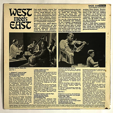 Ravi Shankar & Yehudi Menuhin - West Meets East - LP (Used Vinyl)