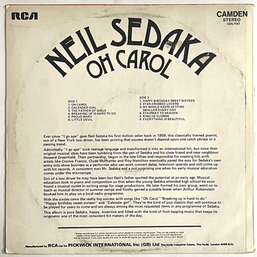 Neil Sedaka - Oh Carol - LP (Used Vinyl)
