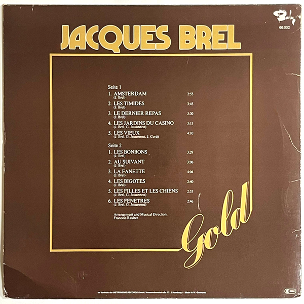 Jacques Brel - Gold - LP (Used Vinyl)