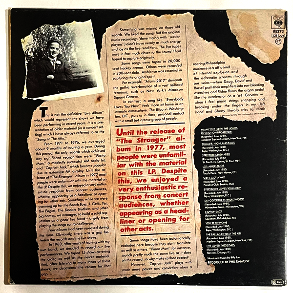 Billy Joel - Songs In The Attic - LP (Used Vinyl)