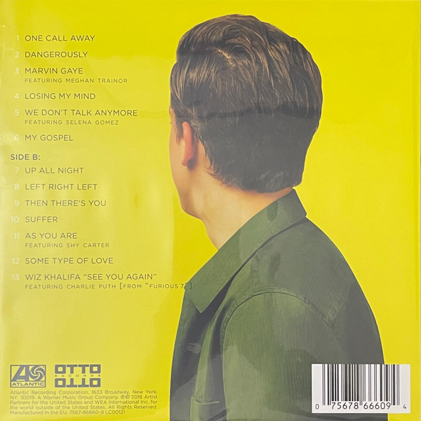 Charlie Puth - Nine Track Mind - LP( Limited Edition Clear Vinyl)