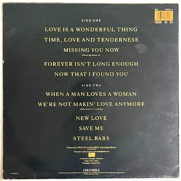 Michael Bolton - Time, Love & Tenderness - LP (Used Vinyl)