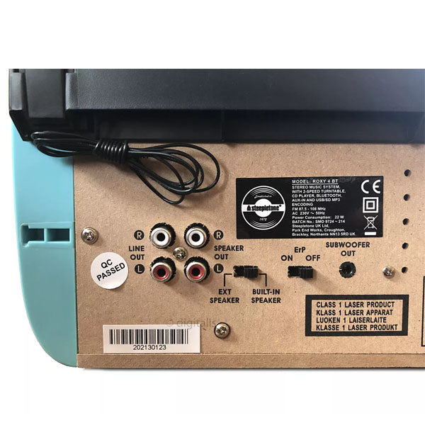 Steepletone Roxy 4 1960 Retro Style Record Player 4-in-1 Music Centre Gloss Blue