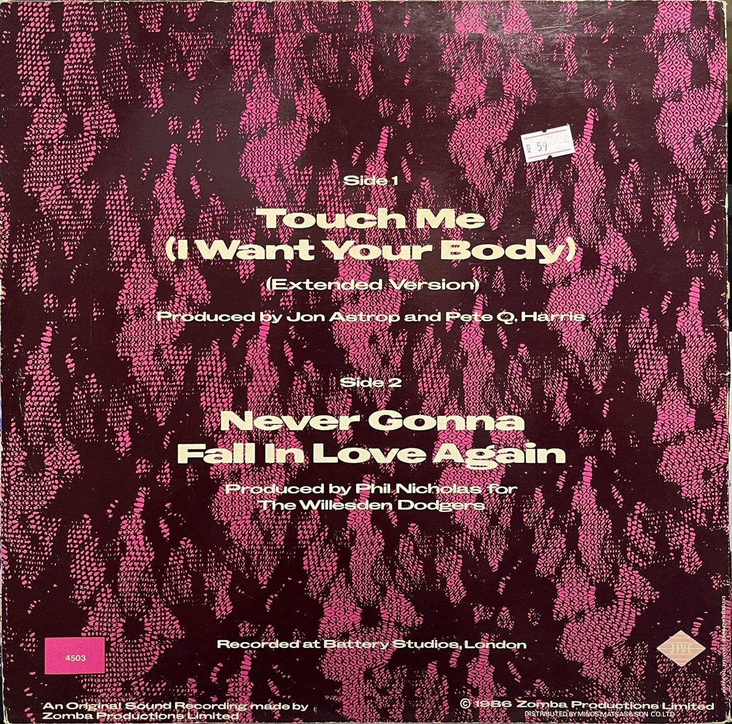 Samantha Fox – Touch Me (I Want Your Body) - LP (Used Vinyl)