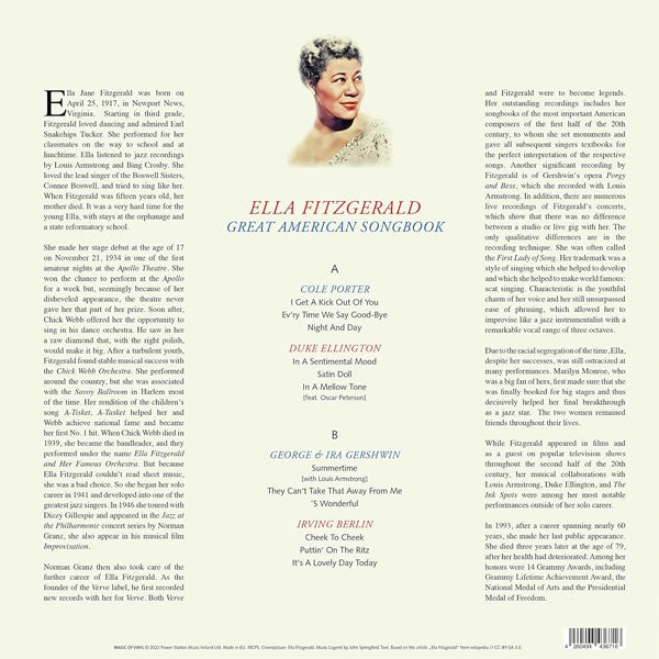 Ella Fitzgerald - Great American Songbook (Limted Edition & Numbered , Red Vinyl)- LP