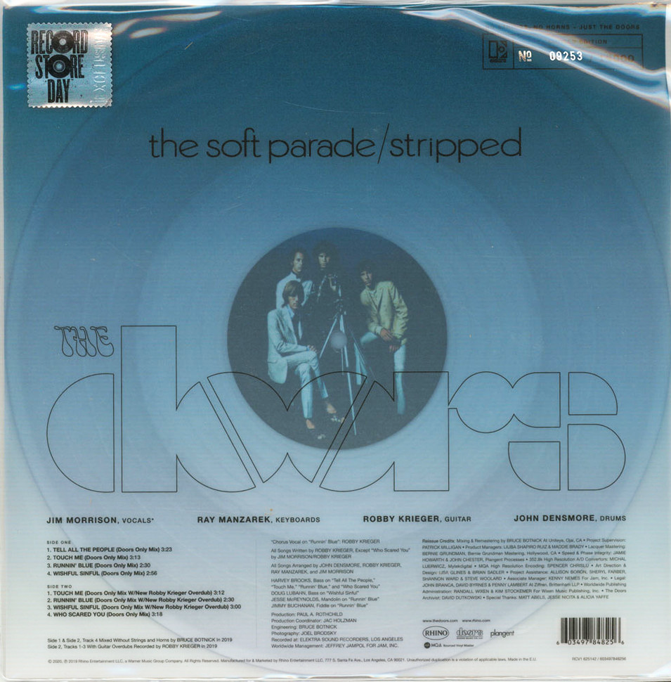 Doors - Soft Parade Stripped (Clear Vinyl, Limited Edition, Numbered, RSD 2020) - LP