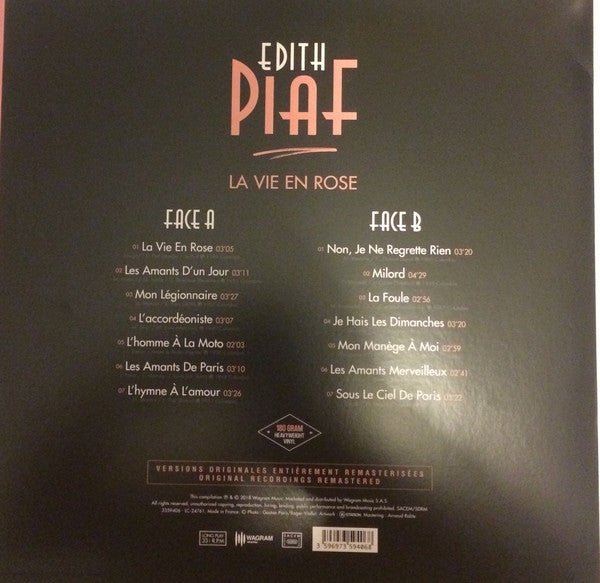 Edith Piaf - La Vie En Rose - LP