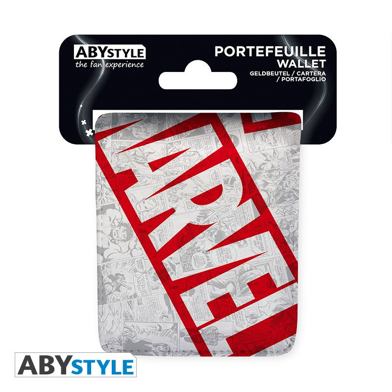 Marvel Universe Logos Design Marvel Licensed Multi-Color Bi-Fold Vinyl Wallet Unisex