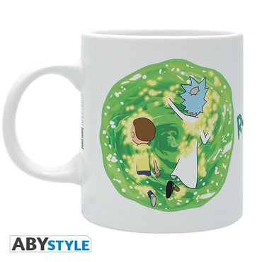 Rick and Morty Green Portal Teleport Design Adult Swim Licensed White 320 ml High Quality Ceramic Mug