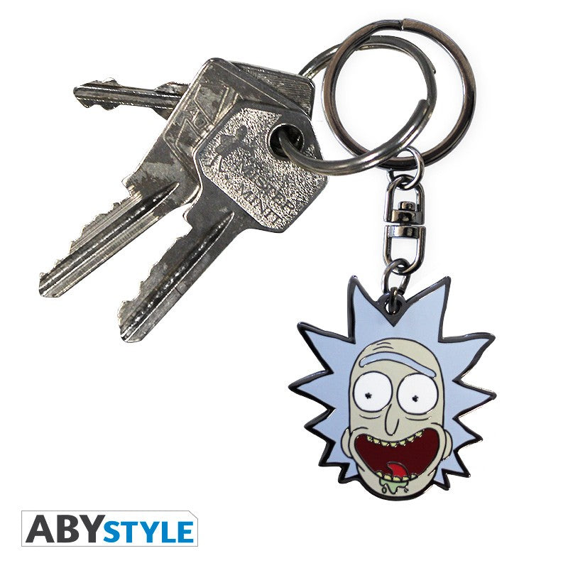 Rick & Morty Head Design Adult Swim Licensed Multi-color High Quality Metal Keychain
