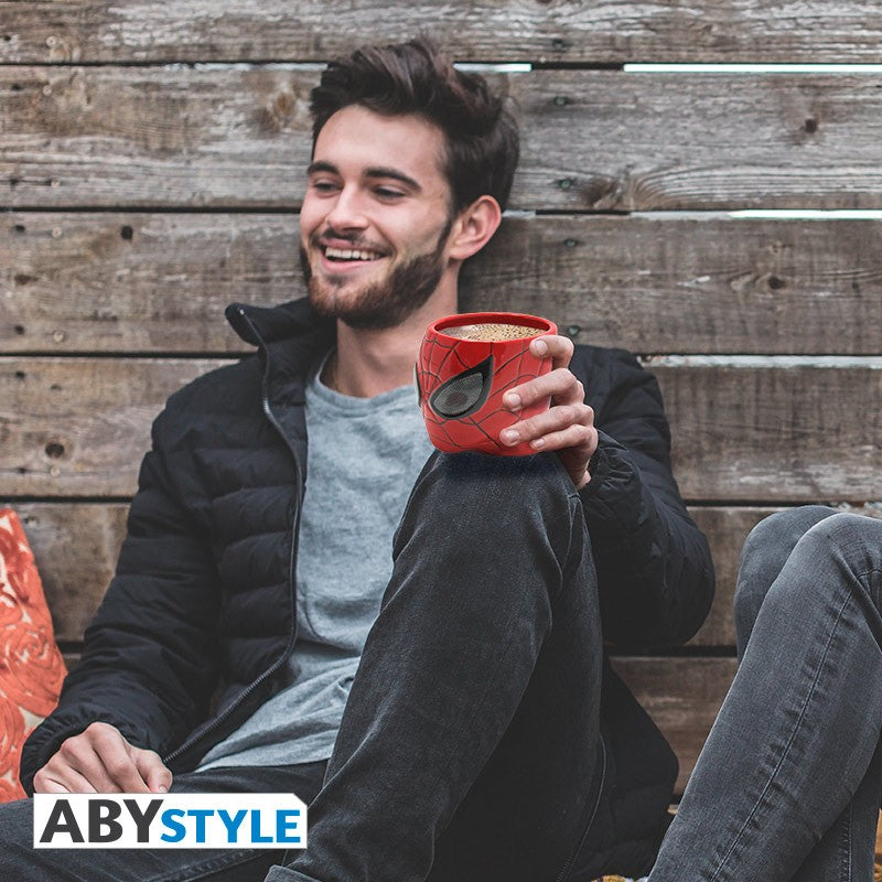 Spider-Man Mask Design Marvel Licensed Red 350 ml Ceramic 3D Mug