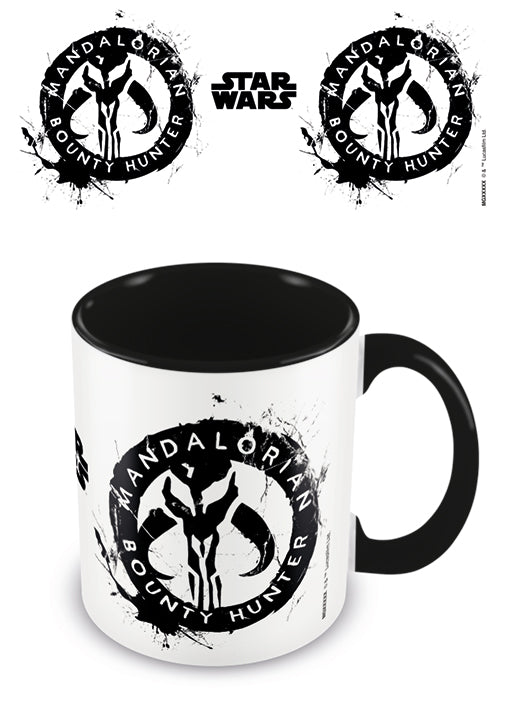 The Mandalorian Sigil Design Star Wars Licensed White and Black Inner 315 ml Ceramic Everyday Mug