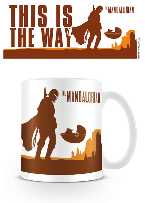 The Mandalorian This is the Way (Mandalorian and Baby Yoda Silhouette) Design Star Wars Licensed White 315 ml Ceramic Everyday Mug