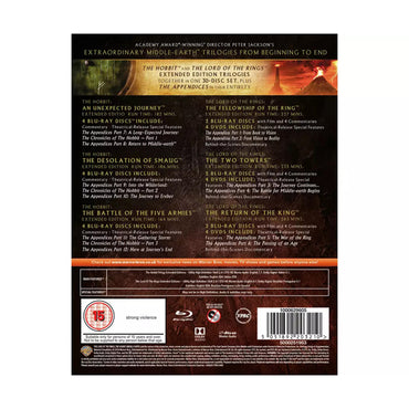 The Hobbit and The Lord of the Rings Trilogy 6-Film Extended Editions 30 Disc Blu-ray Box Set