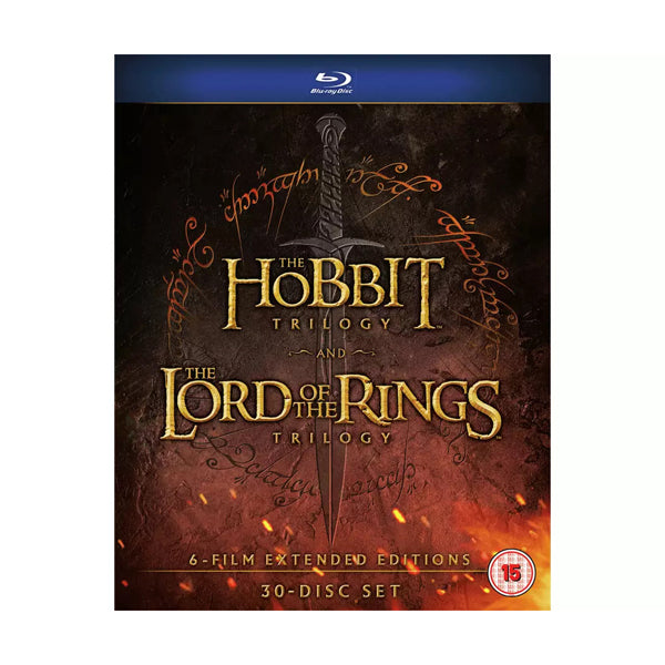 The Hobbit and The Lord of the Rings Trilogy 6-Film Extended Editions 30 Disc Blu-ray Box Set