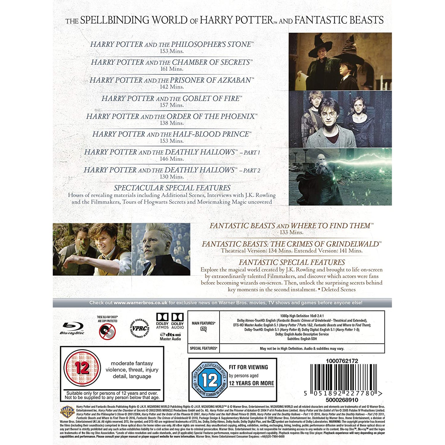Harry Potter and Fantastic Beasts: Wizarding World - 10 Film Collection Blu-ray Box Set