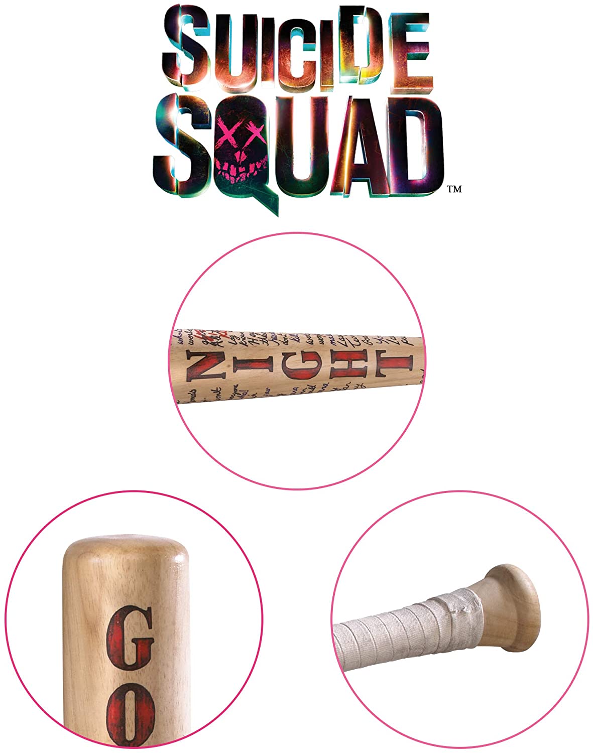 DC Comics Harley Quinn foam Bat Replica Design DC COMICS Licensed